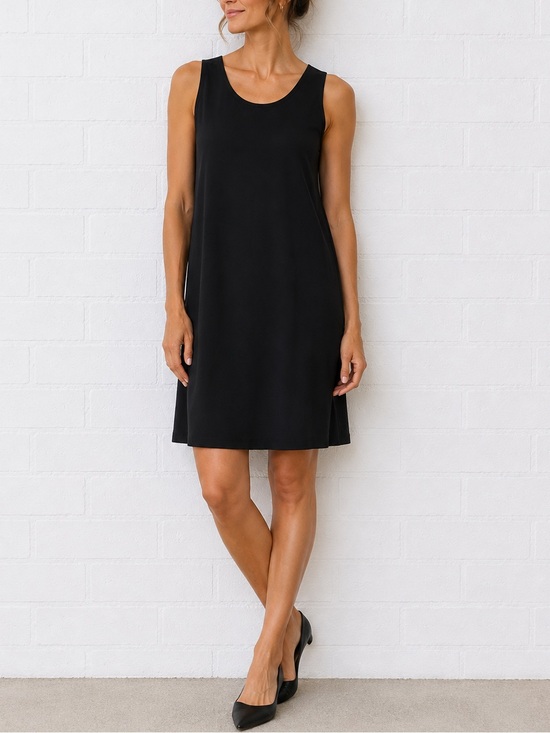 Eileen Fisher Dresses & Skirts - Eileen Fisher Black Sheath Dress XS Sleeveless Quiet Luxury Minimalist Workwear